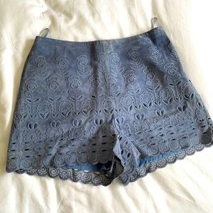 Intermix suede shorts